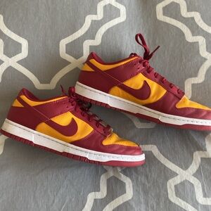 Nike Burgundy and Gold Sneakers
